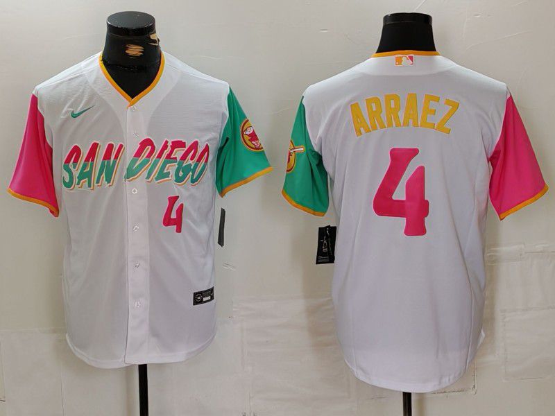 Men San Diego Padres #4 Arraez White City Edition Game Nike 2024 MLB Jersey style 4->->MLB Jersey
